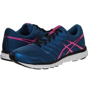 ASICS Women’s Gel Zaraca 4 Running shoe. Mosaic blue/pink. Size 8